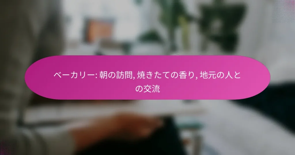 ベーカリー: 朝の訪問, 焼きたての香り, 地元の人との交流