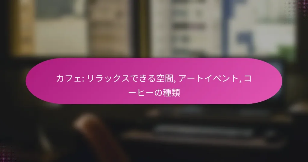 カフェ: リラックスできる空間, アートイベント, コーヒーの種類