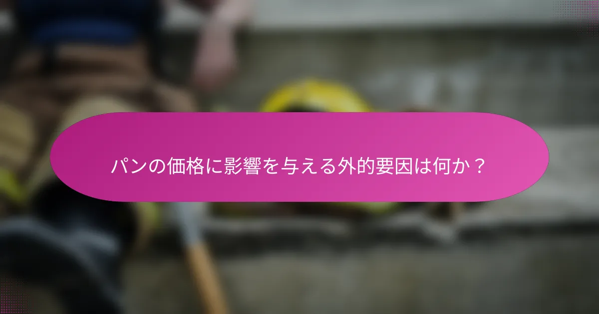 パンの価格に影響を与える外的要因は何か?