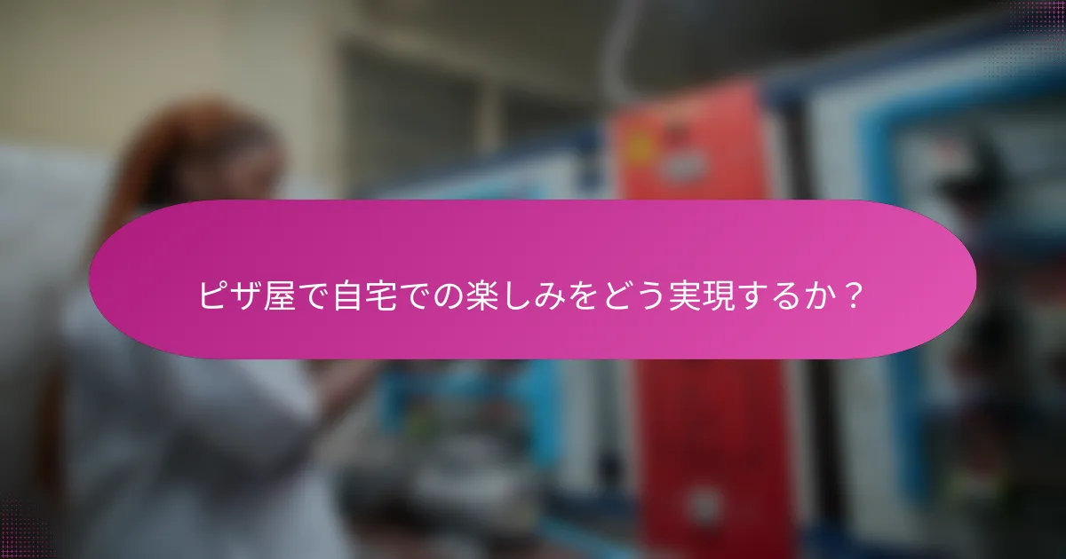 ピザ屋で自宅での楽しみをどう実現するか?